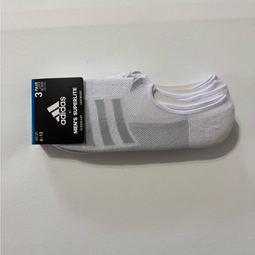 Adidas Men's Superlite No-Show Socks - White